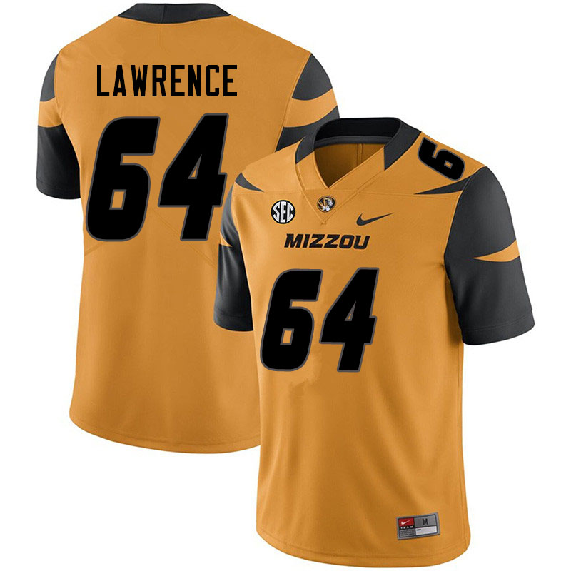 Men #64 Bobby Lawrence Missouri Tigers College Football Jerseys Sale-Yellow
